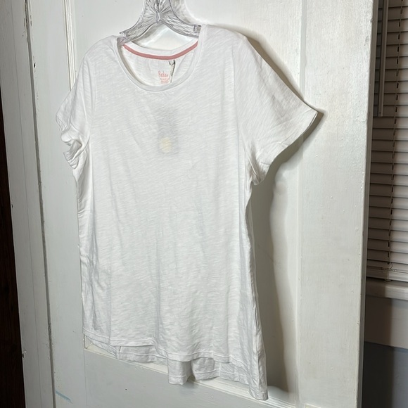 Boden Womens Large The Cotton Back Detail White Tee Shirt Slub Elevated Basic - Picture 4 of 9